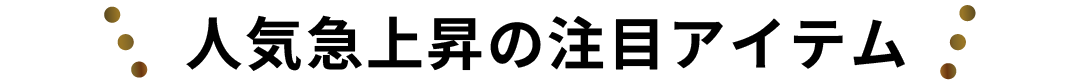 人気急上昇の注目アイテム